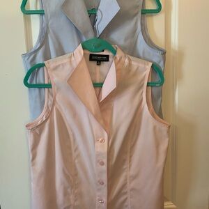 Jones New York Light Blue Sleeveless Button button down blouses bundle / lot